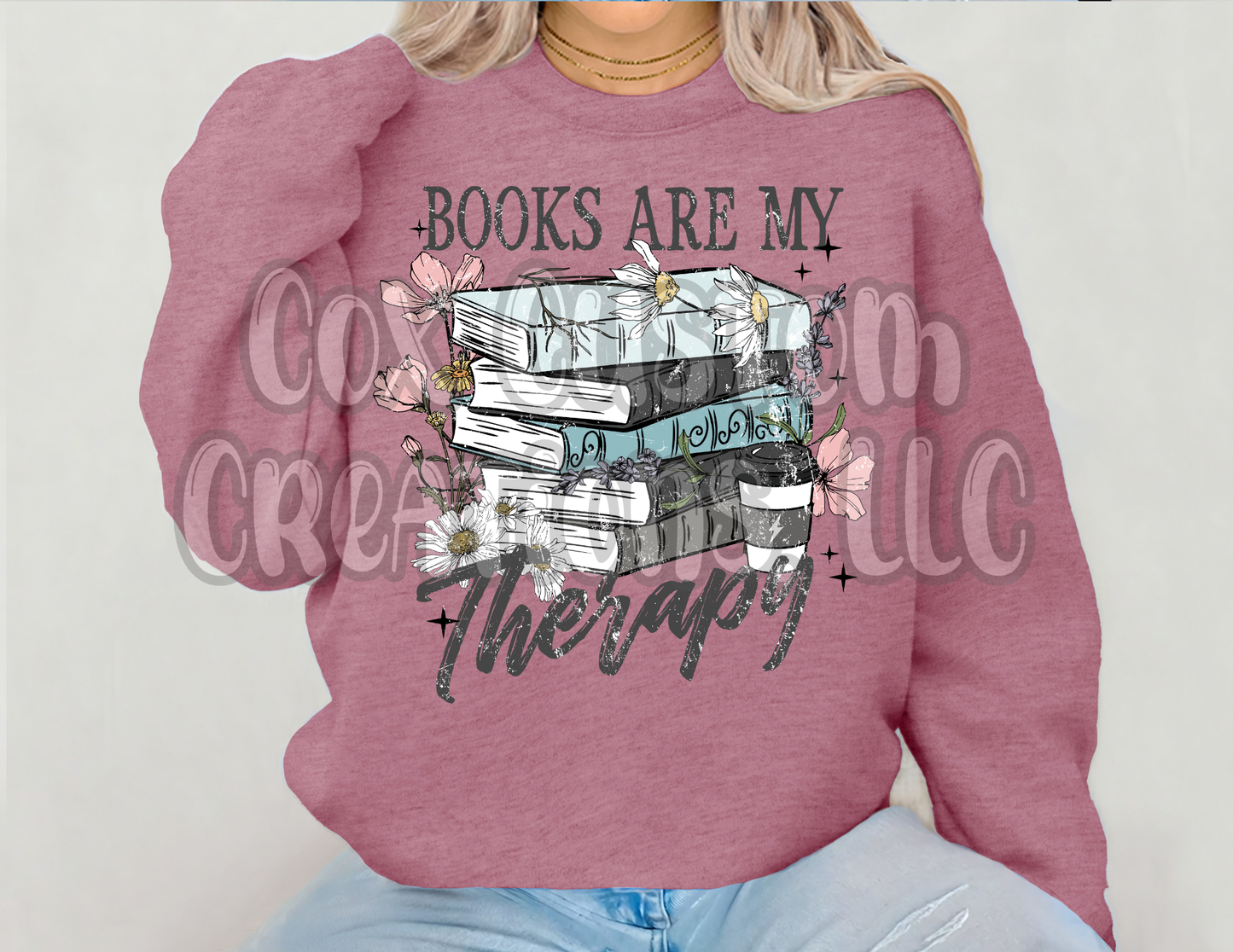 Books are my therapy dark Transfer