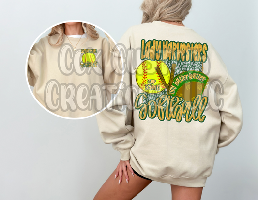 Lady Harvesters Softball double sided shirt