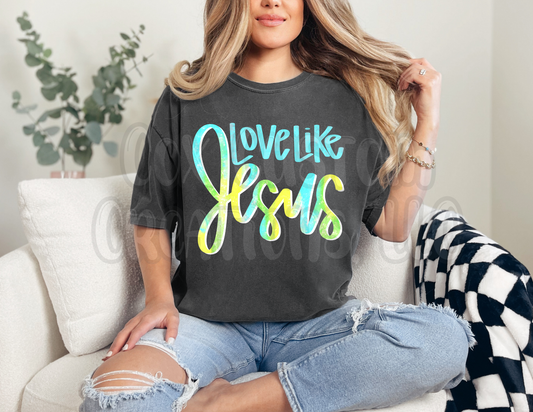 Love Like Jesus Blue & Yellow Shirt